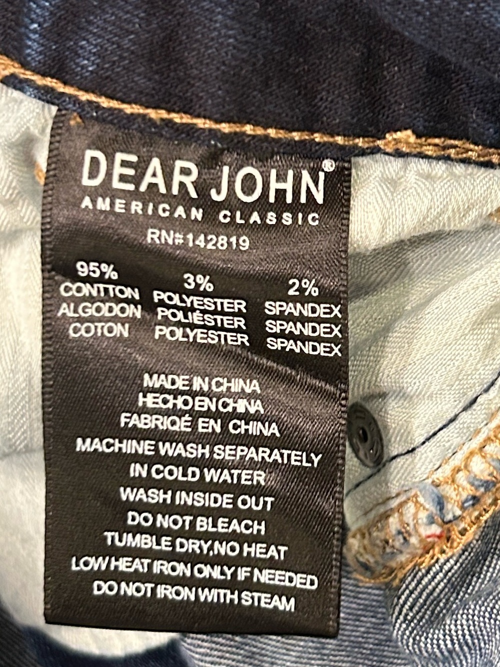 Dear John American Classic Straight Leg Button Fly Distressed Denim Jeans Sz 27 - Picture 9 of 10